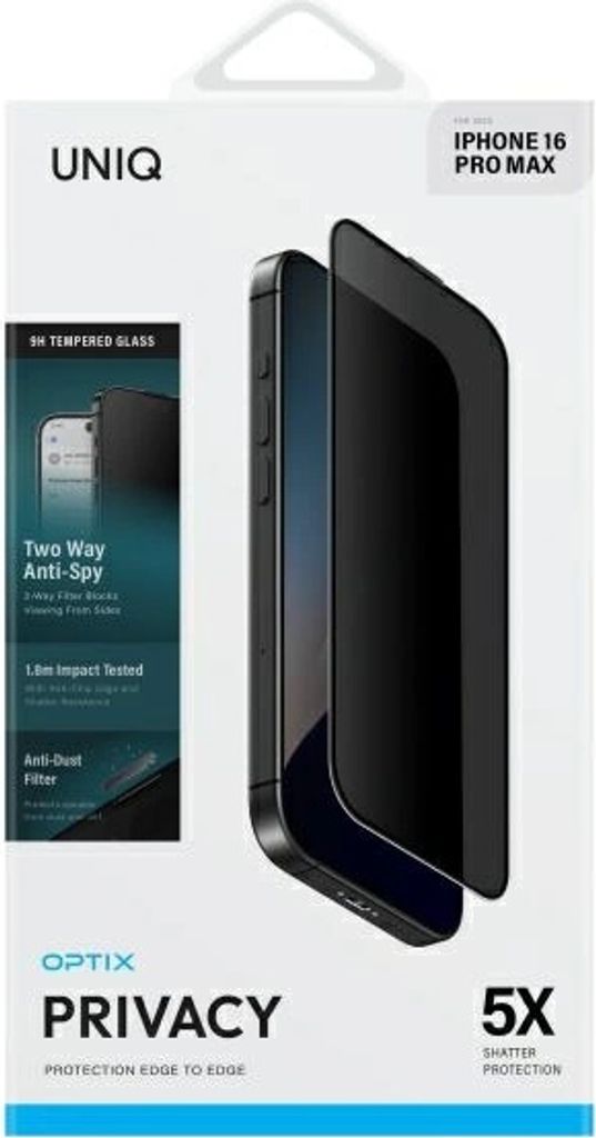 Uniq Optix Privatsphäre gehärtetes Glas mit Applikator für Iphone 16 Pro Max