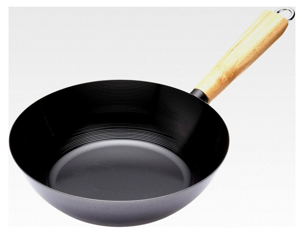 Antihaft-Wok Kohlenstoffstahl - 25 cm - für Induktion und alle Wärmequellen - mittelgroße Wok-Pfanne