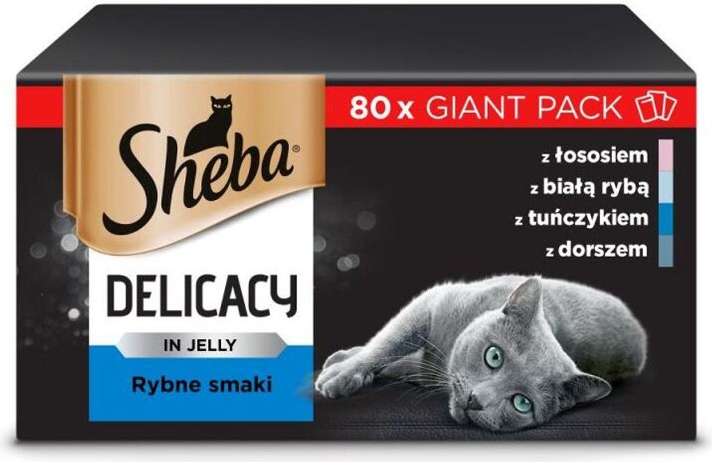 Sheba Delicacy Rybne Smaki w galaretce dla kota 80 x 85 g Zdjęcie produktu 