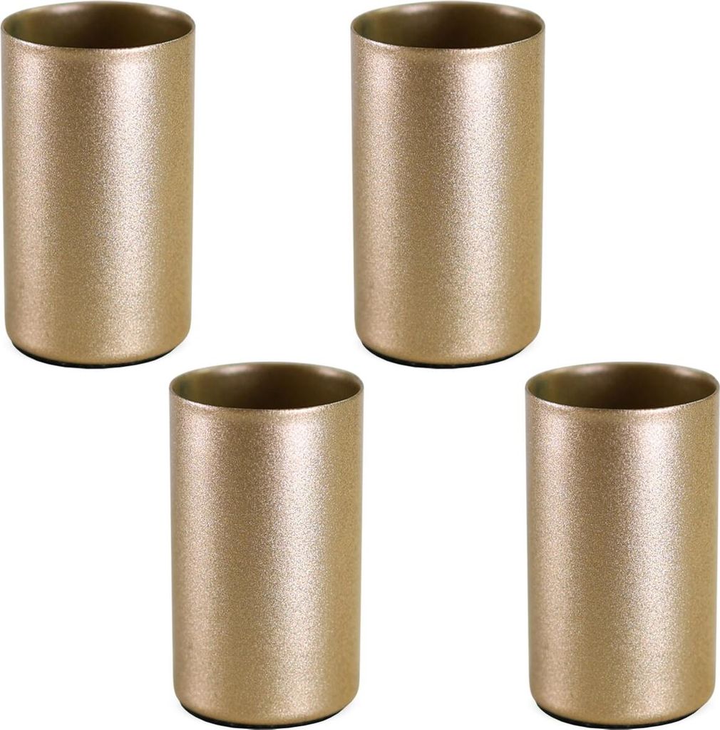 Magnet Stabkerzen-Halter 4er gold Metall Kerzen-Ständer 2,3 cm