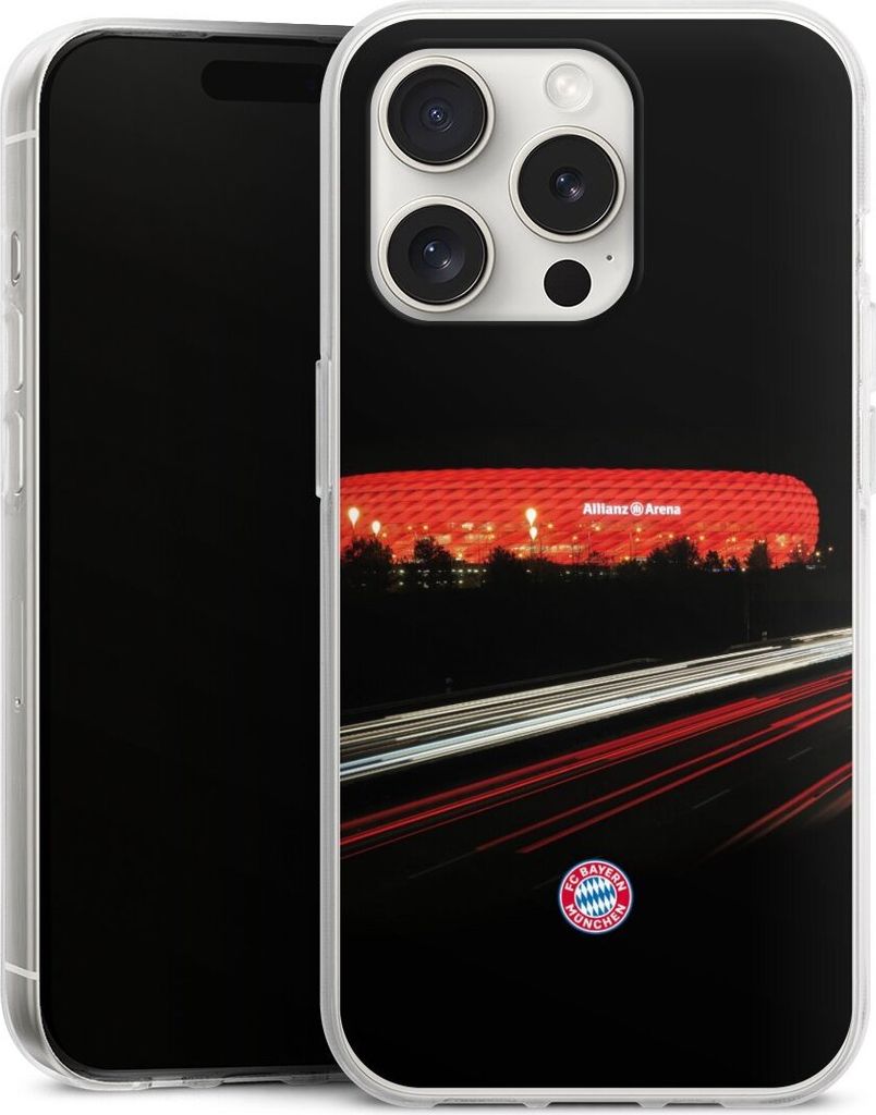 DeinDesign Handyhülle für Apple iPhone 15 Pro Silikon Hülle Case Smartphone Schutzhülle FC Bayern München FCB Stadion