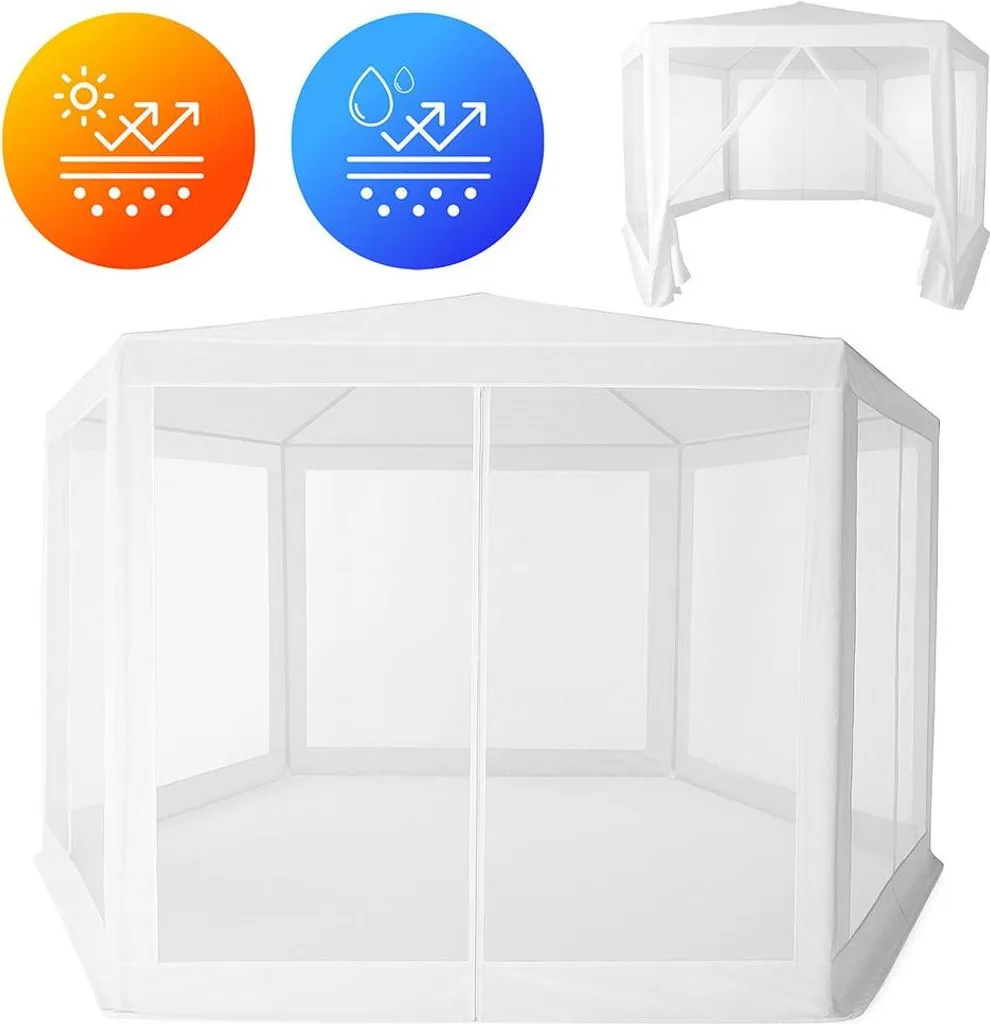 Stop aux moustiques : Pavillon jardin 2x2m MultiGarden blanc protégé