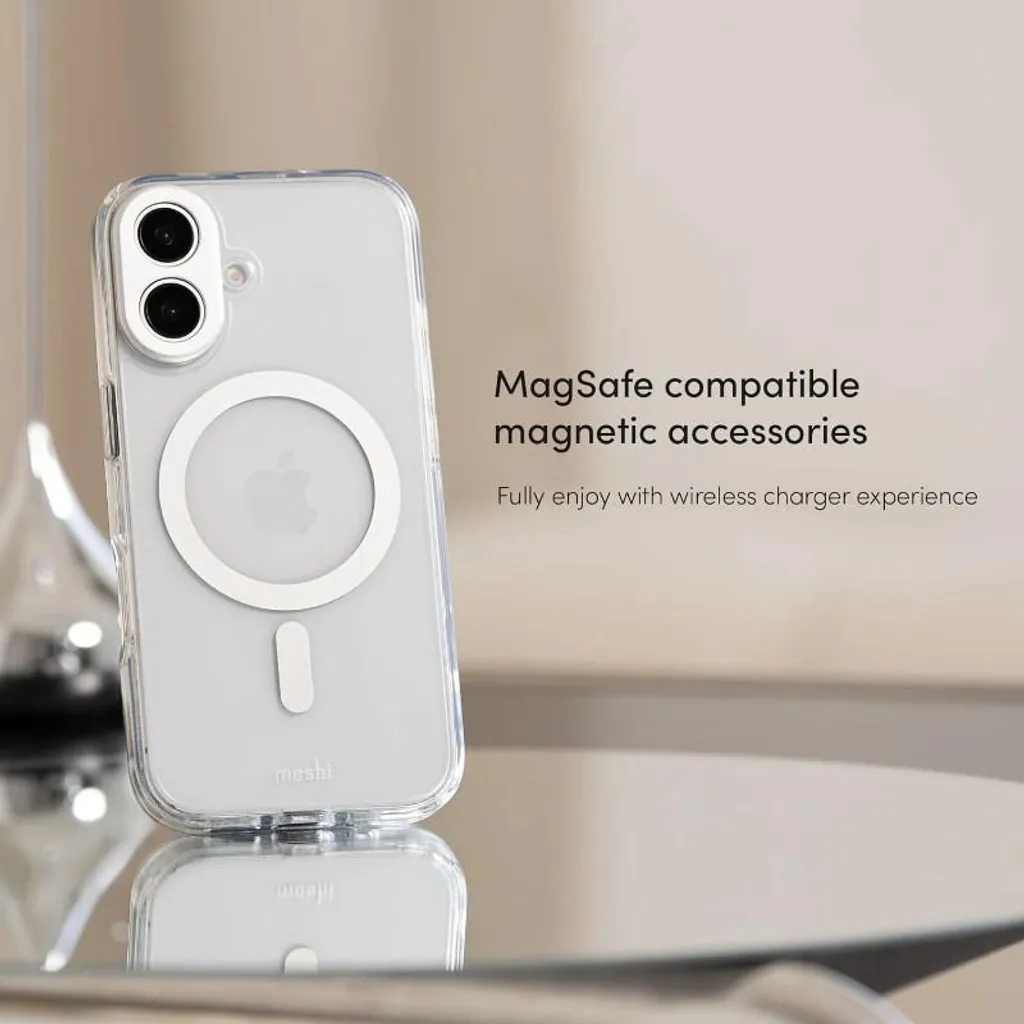 Protégez votre iPhone 16 Pro Max avec la Coque Moshi iGlaze MagSafe Argent - 14