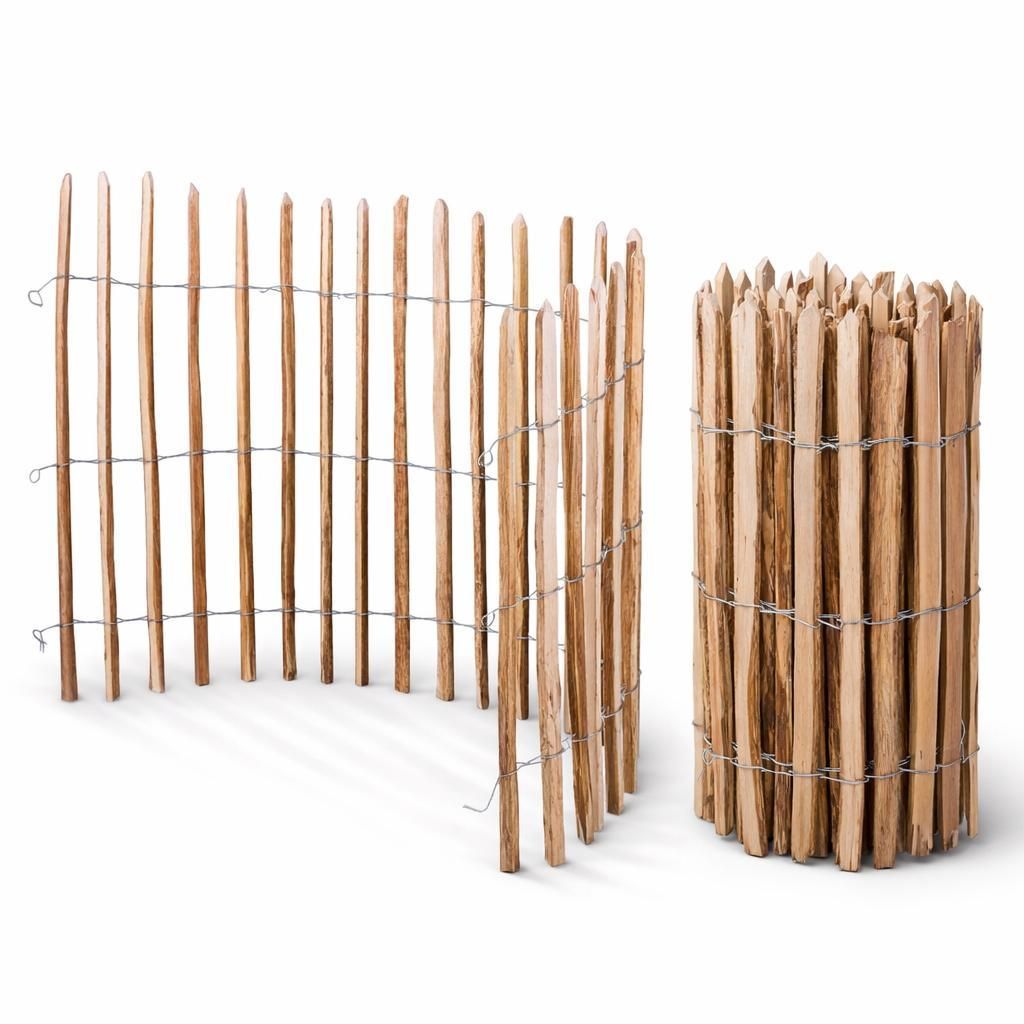 Staketenzaun, Rollzaun, Haselnusszaun, Holzzaun, Gartenzaun, Beetzaun, Zaunmatte, Naturzaun, Beetumr