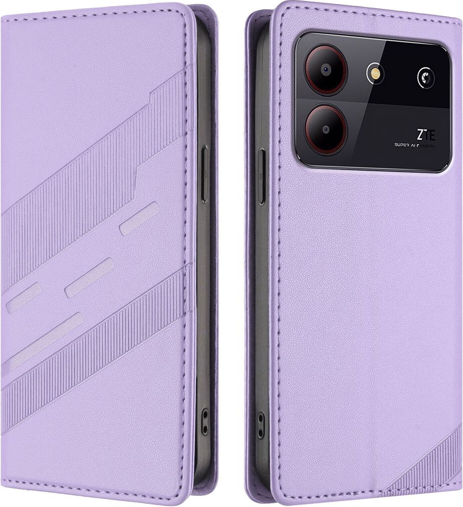Hülle für ZTE Blade A54, Kunstleder Brieftaschen Handyhülle mit Kartenfach und Standfunktion Violett