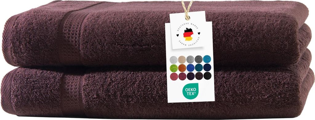 Badetücher 100x150 cm aus 100% Baumwolle, Duschtuch Frottier Handtücher 500g/m2