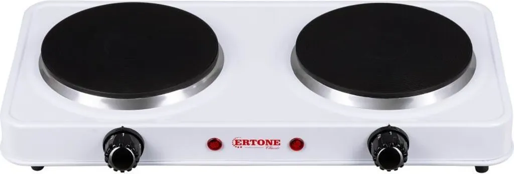 Fornello Elettrico Doppia Piastra Ertone MN200AB 2000W Bianco