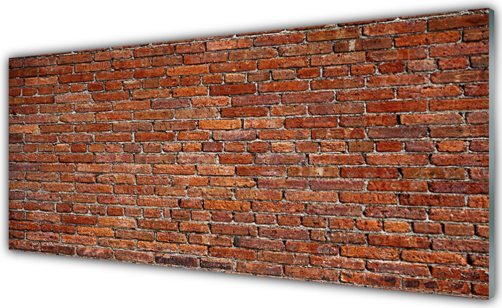 Küchenrückwand aus Glas 125x50cm Spritzschutz Ziegelsteine Kunst