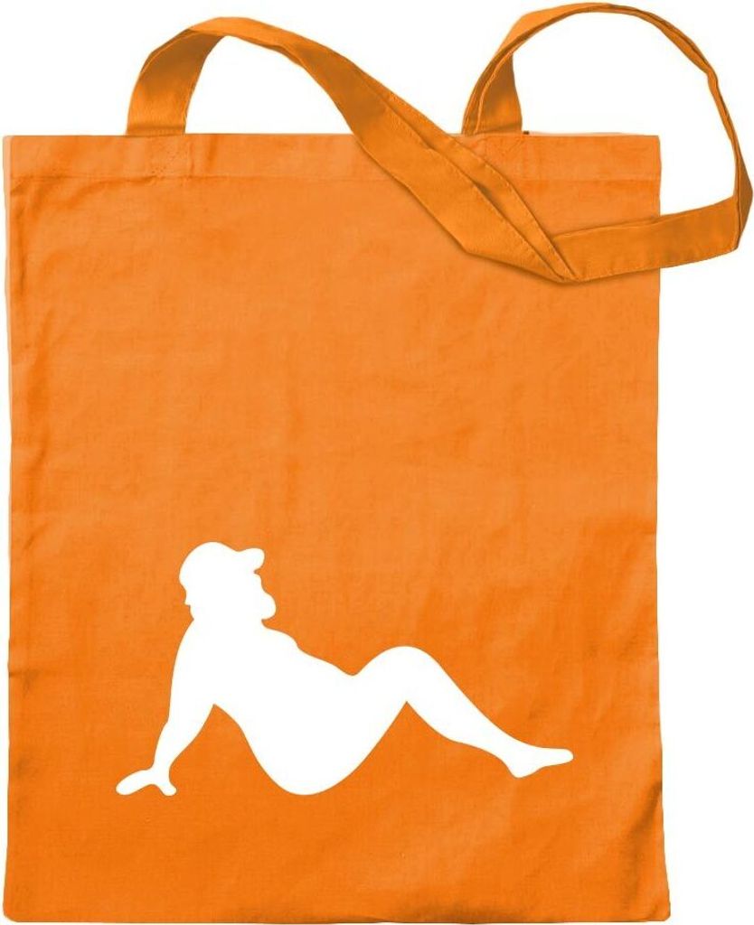 Kiwistar - Baumwolltasche - mandarin - Körperkult Fett - Tragetasche Stoffbeutel Umhängetasche langer Henkel