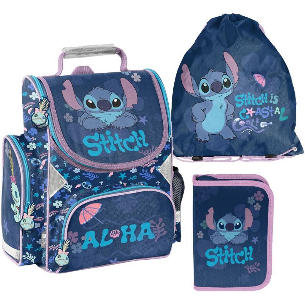 Schulranzen 3-tlg. Set für Mädchen & Jungen STITCH – Paso Produktbild 