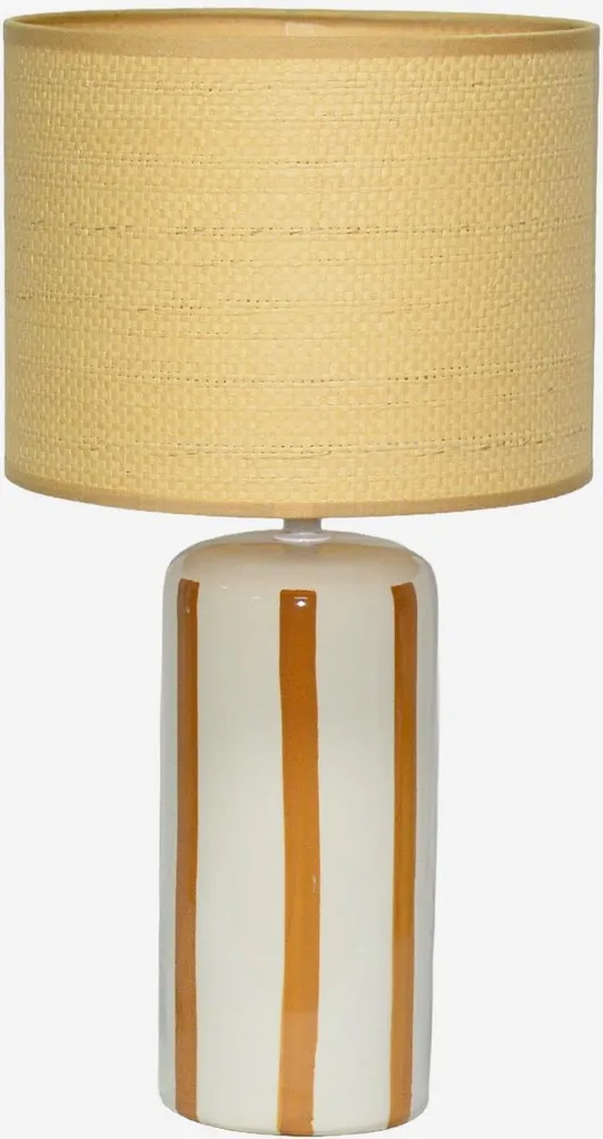 Lampada in Vetroceramica Effetto Rattan 44cm Mostarda per Salotto