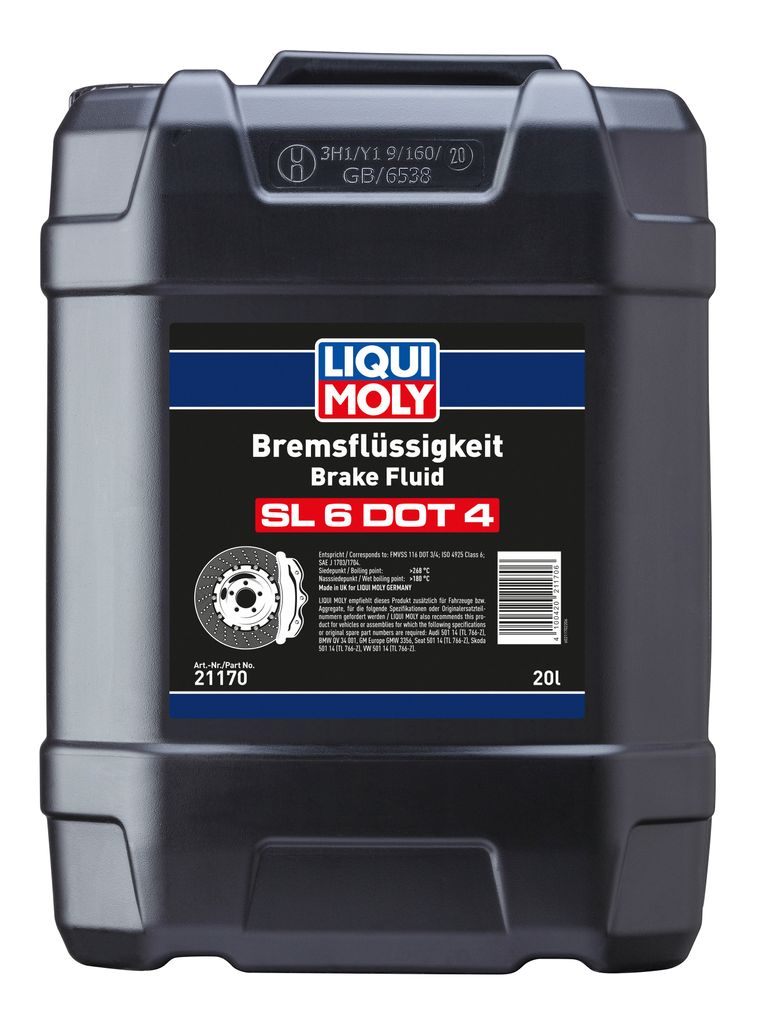 Liqui Moly Bremsflüssigkeit SL6 DOT 4 20 Liter Kanister SAE J 1703,SAE J 1704