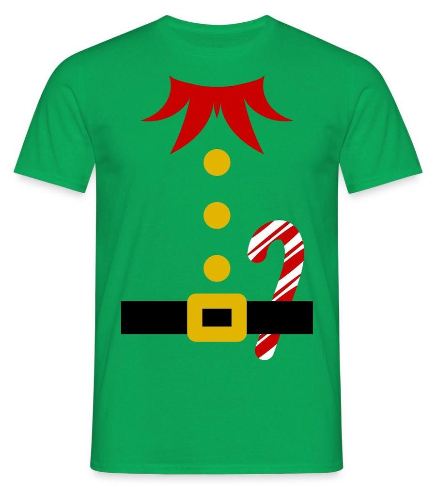 Spreadshirt Weihnachtself Kostüm Weihnachtswichtel Outfit Männer T-Shirt, S, Kelly Green