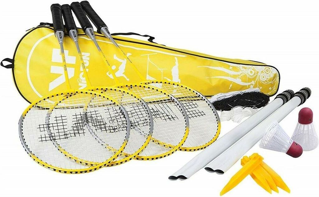 Vicfun Badminton Set A Complete | Badmintonset Badmintonschläger Badmintonbälle Badmintonnetz
