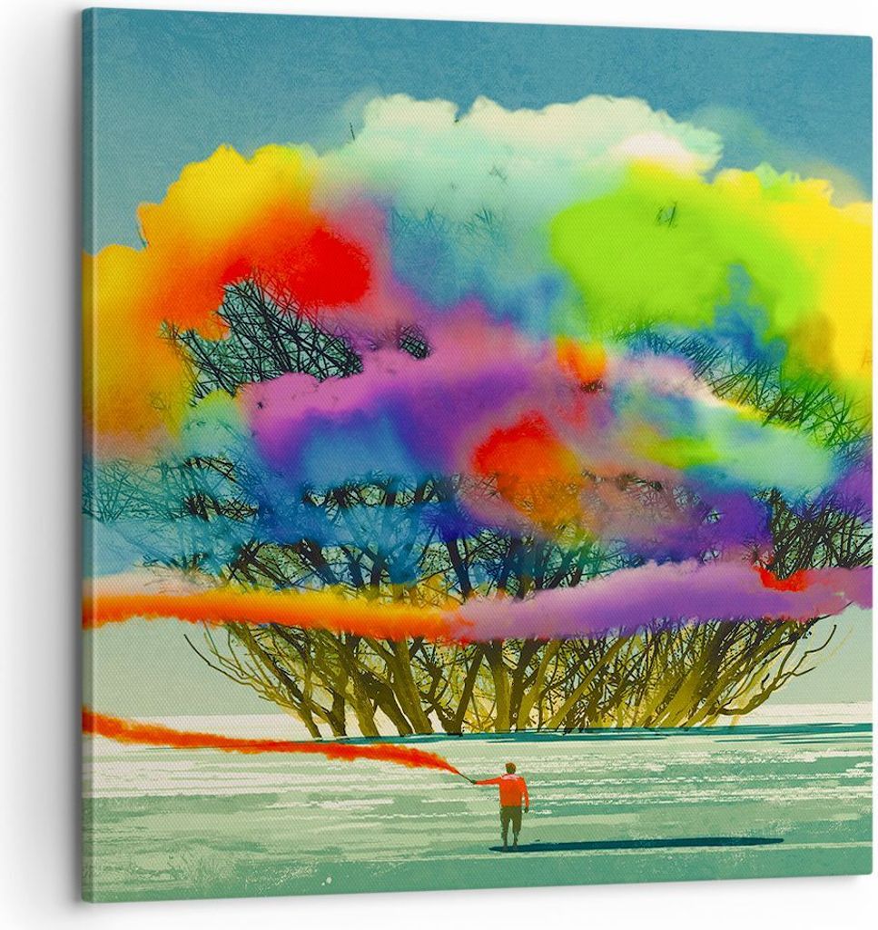 Bild auf Leinwand - Leinwandbild - Abstraktion Natur - 60x60cm - Wand Bild - Wanddeko - Wandbilder - Leinwanddruck - Bilder - Kunstdruck - Wanddeko...