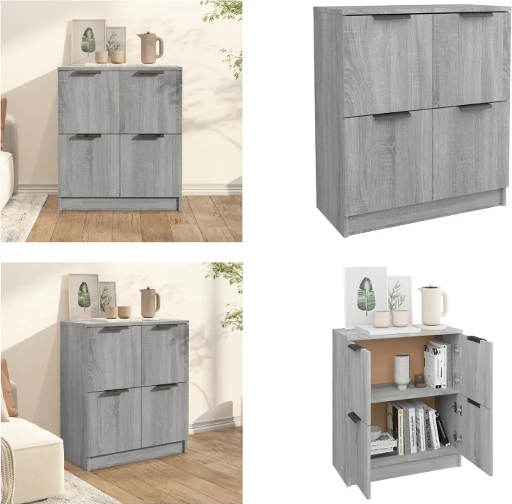 vidaXL Credenza Grigio Sonoma 60x30x70 cm - Mobiletto Multiuso Salotto
