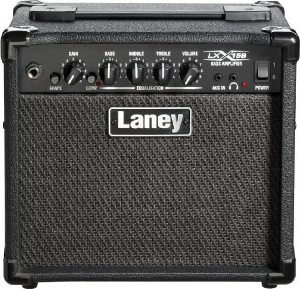 Combo Basse Laney LX15B BK 15W avec Haut-parleurs 2x5 Pouces et Entrée MP3