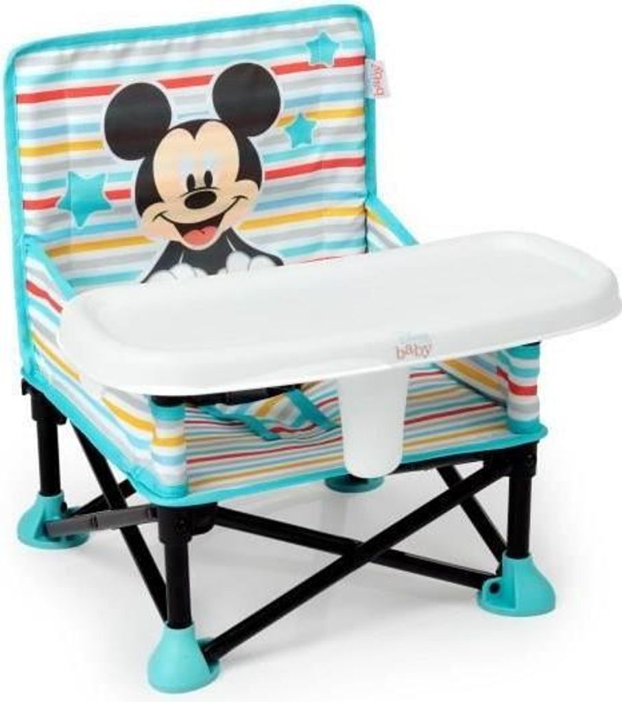 DISNEY BABY Mickey Faltbarer Kinderstuhl Sitzerhöhung, Reise, Leicht, Abnehmbares Tablett, Inklusive Tragetasche