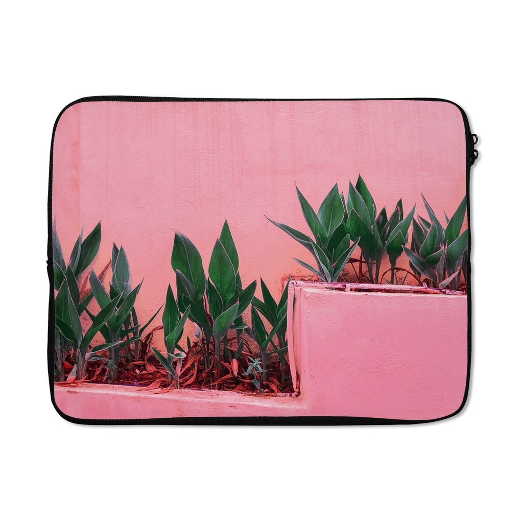 MuchoWow Laptop Hülle 17 Zoll Laptoptasche Pflanzen - Sommer - Farbe - Zipper - Schutzabdeckung