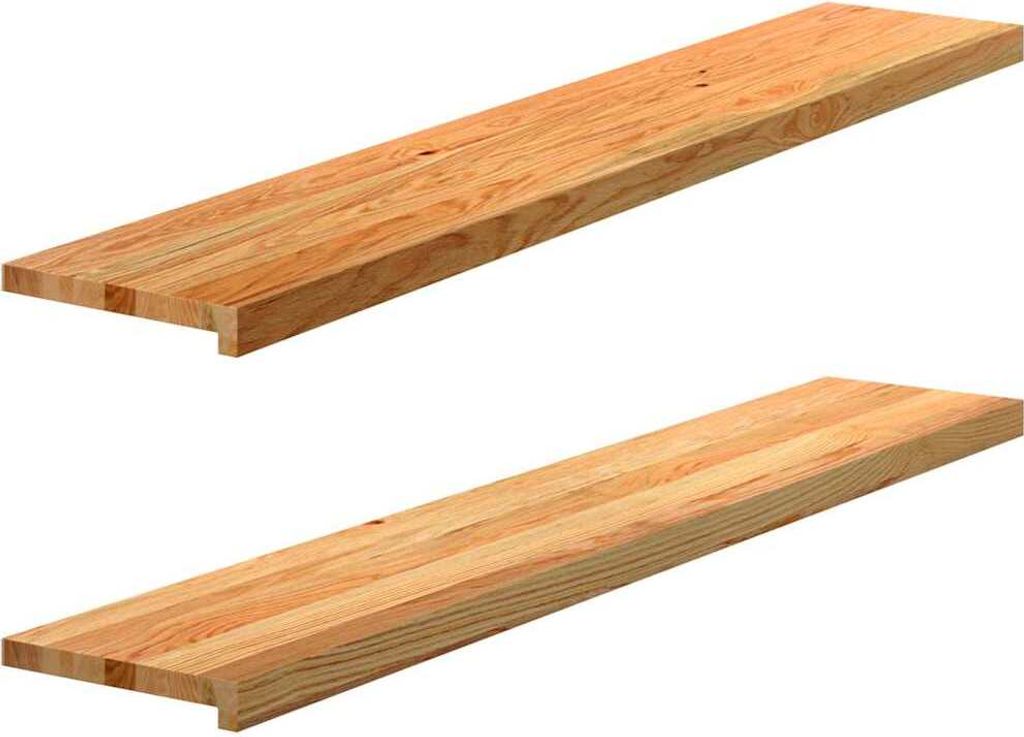 Fensterbänke 2 Stk. Hellbraun 140x30x2 cm Massivholz Eiche