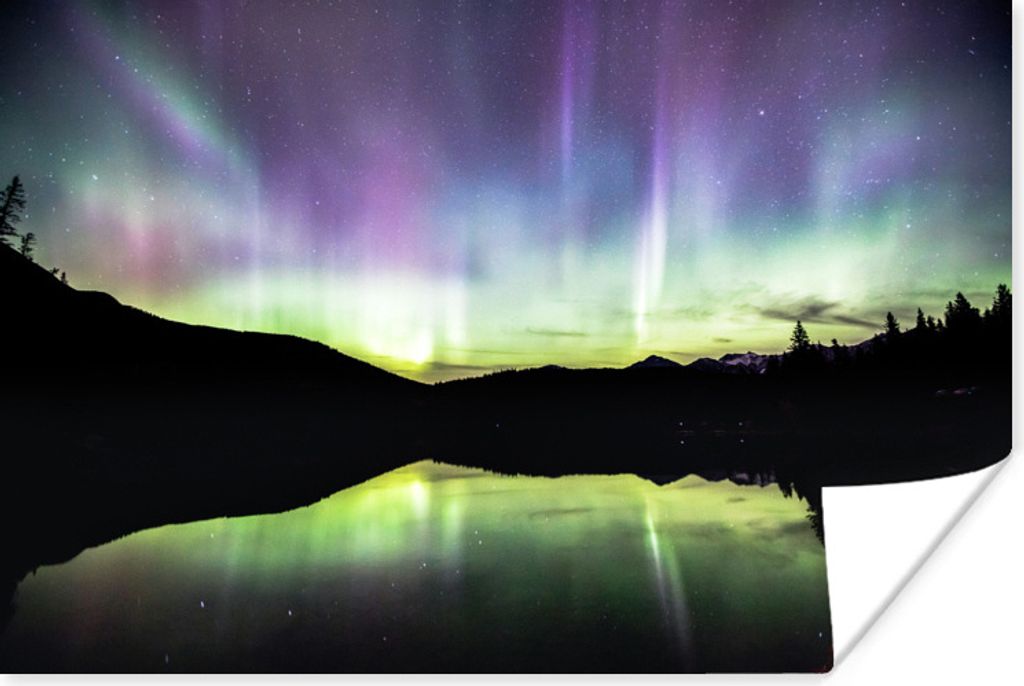 MuchoWow Poster Nordlichter im Jasper National Park in Kanada 180x120 cm - Fotoplakat