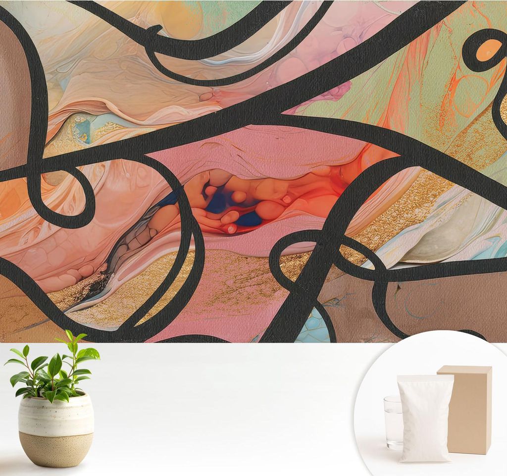 Fototapete - 104x70 cm - Tapete - Wandtapete - Wandbilder - Dekofolie - Tapete Folie - Wand - Dekoration - Wohnzimmer - Farbenfrohe Bewegung