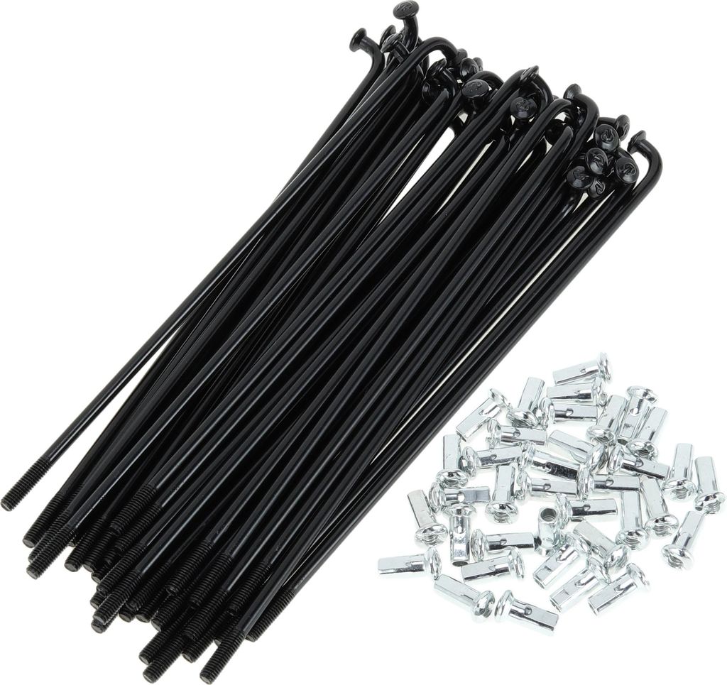 1 Satz Universal-Fahrradspeichen 12G 119mm Länge Fahrradrad Speichen Nippel Schwarz Kohlenstoffstahl