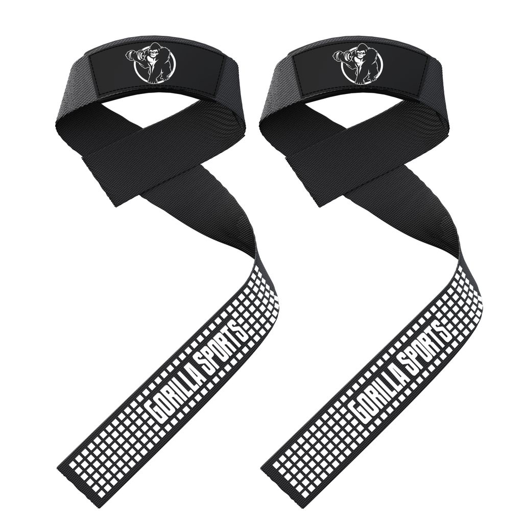 GORILLA SPORTS Zughilfen Krafttraining - Set, Gepolstert, Antirutsch - Lifting Straps, Handgelenk Bandagen, Fitness Zubehör, Bodybuilding, Gym