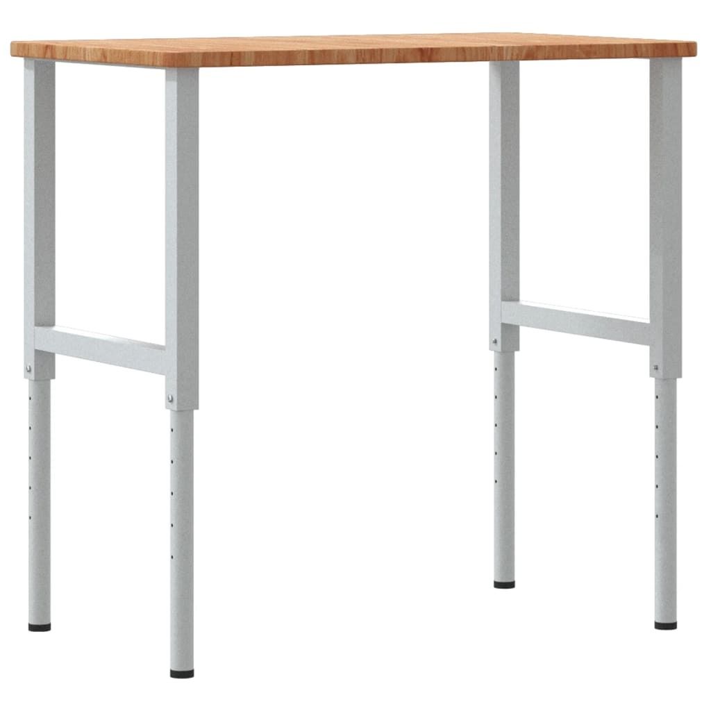 vidaXL Werkbank Hellbraun 100x60x(71,5-98) cm Massivholz Eiche