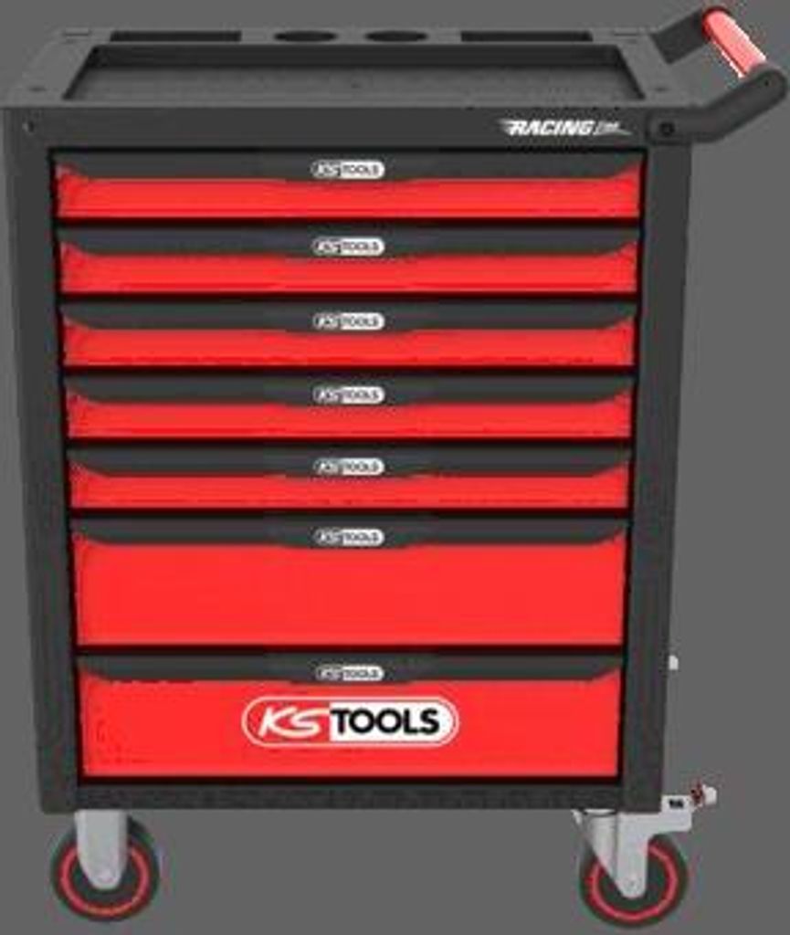 KS Tools RACINGline SCHWARZ/ROT Werkstattwagen mit 7 Produktbild 