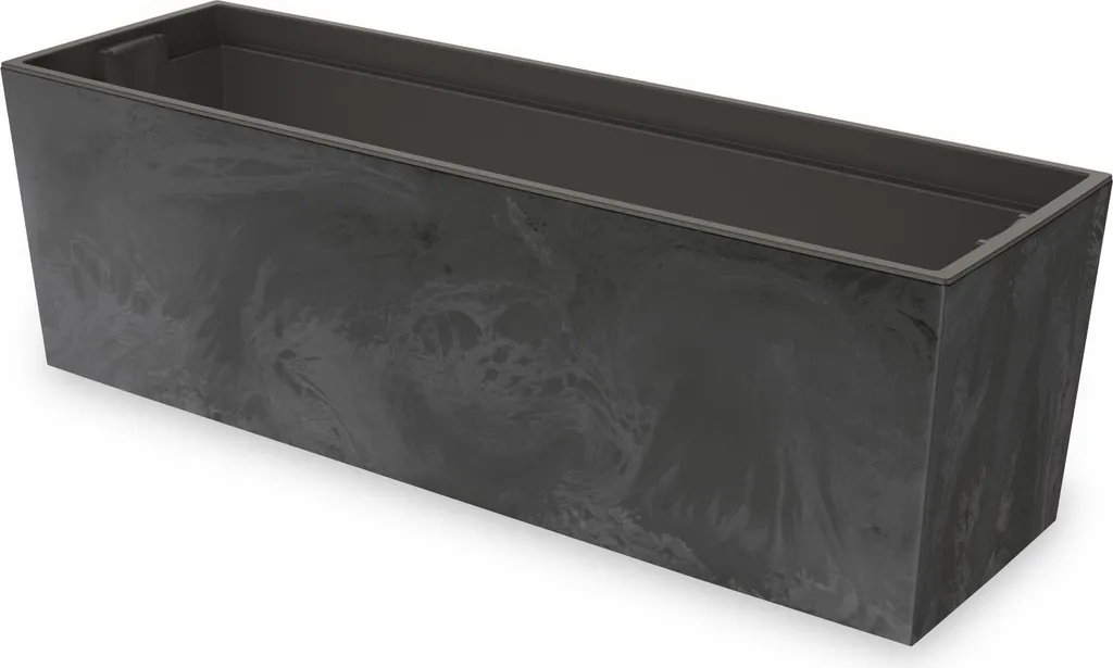 Jardinière avec Bac Amovible 77 cm Aspect Béton Anthracite Haute Qualité