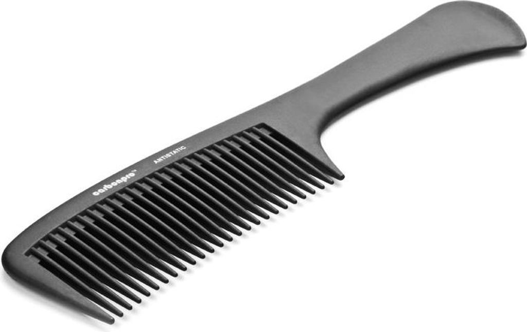 Handgefertigter Kohlefaser Friseurkamm C1 ANGLE antistatisch hochtemperaturbeständig