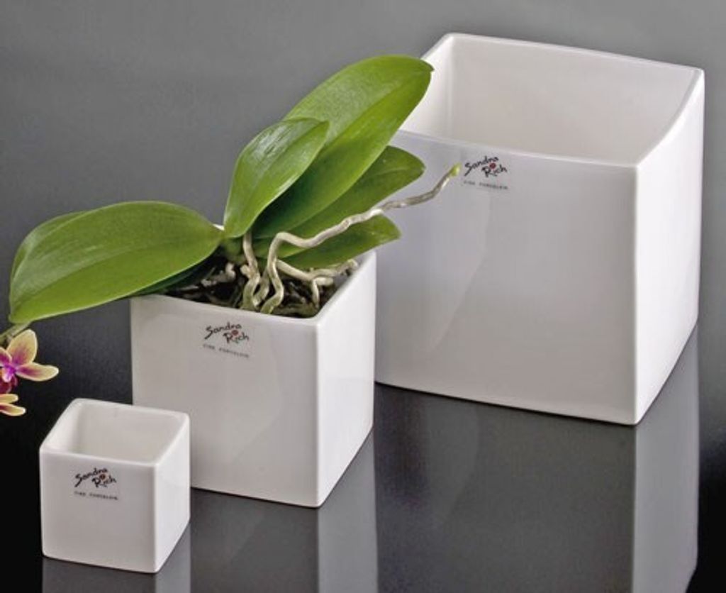 SANDRA RICH, Porzellan-Übertopf CUBE "Porcelain cube 10cm"