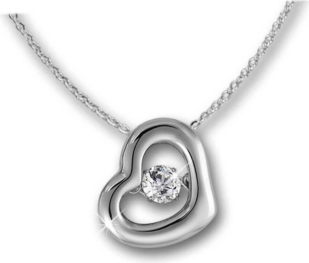 SilberDream SET Kette Anhänger Zirkonia beweglich Herz SILBER D2DSK106W