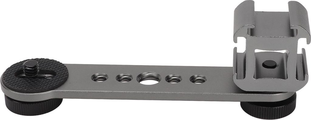 Dreifache Kaltschuh-Verlängerungshalterung, Mikrofonständer-Montageadapter aus Aluminiumlegierung für Stativ-Einbeinstativ-Stabilisator, dunkelgrau