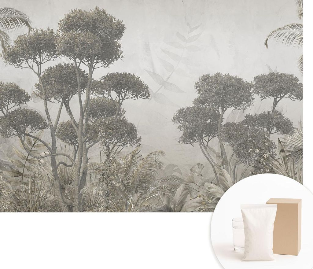 Fototapete - Wandbilder für Wohnzimmer - 312x219 cm - Dekorative Wandfolie - Modernes Design für Wanddekoration - Tapeten für Innenräume - Trop...