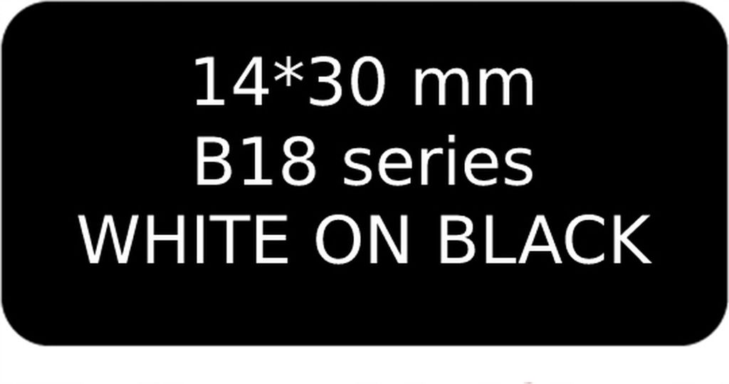 EDIBAZZAR | NIIMBOT Etiketten für B18-Drucker, 14 x 30 mm, Schwarz mit weißem Aufdruck