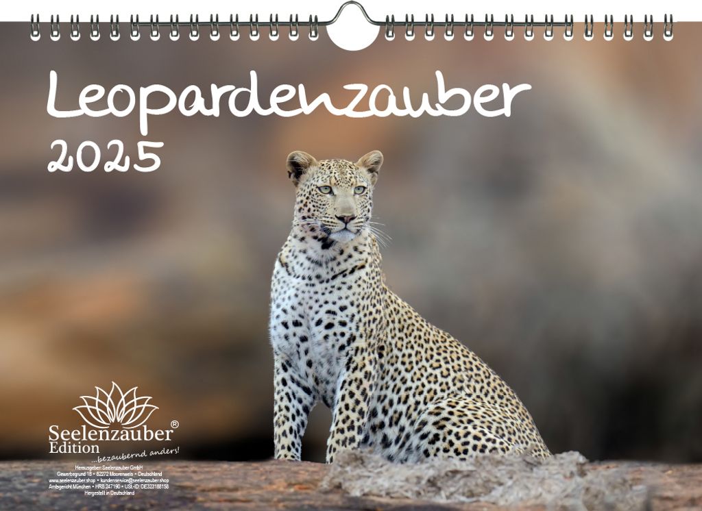 Leopardenzauber DIN A4 Kalender für 2025 Leopard Raubkatze - Seelenzauber