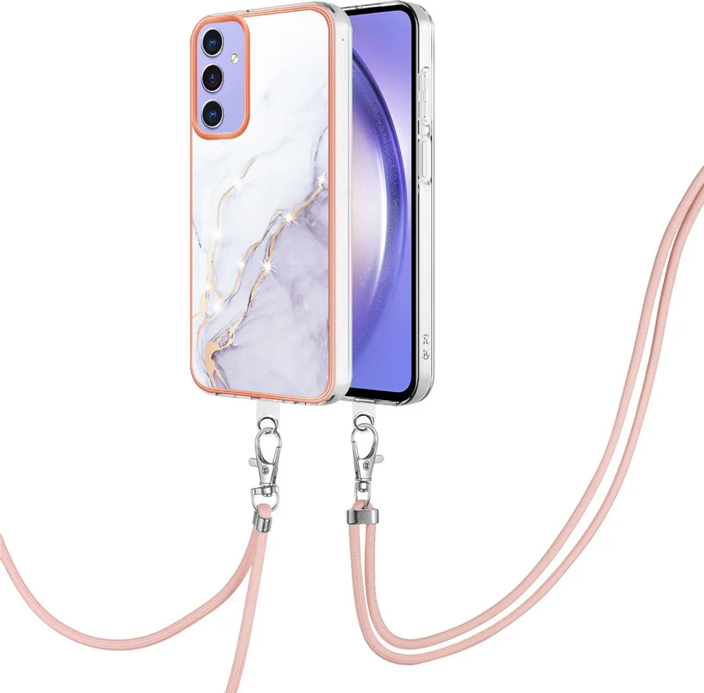 Cover Bianca Samsung A15 5G/4G: Custodia con Cordino Regolabile Premium