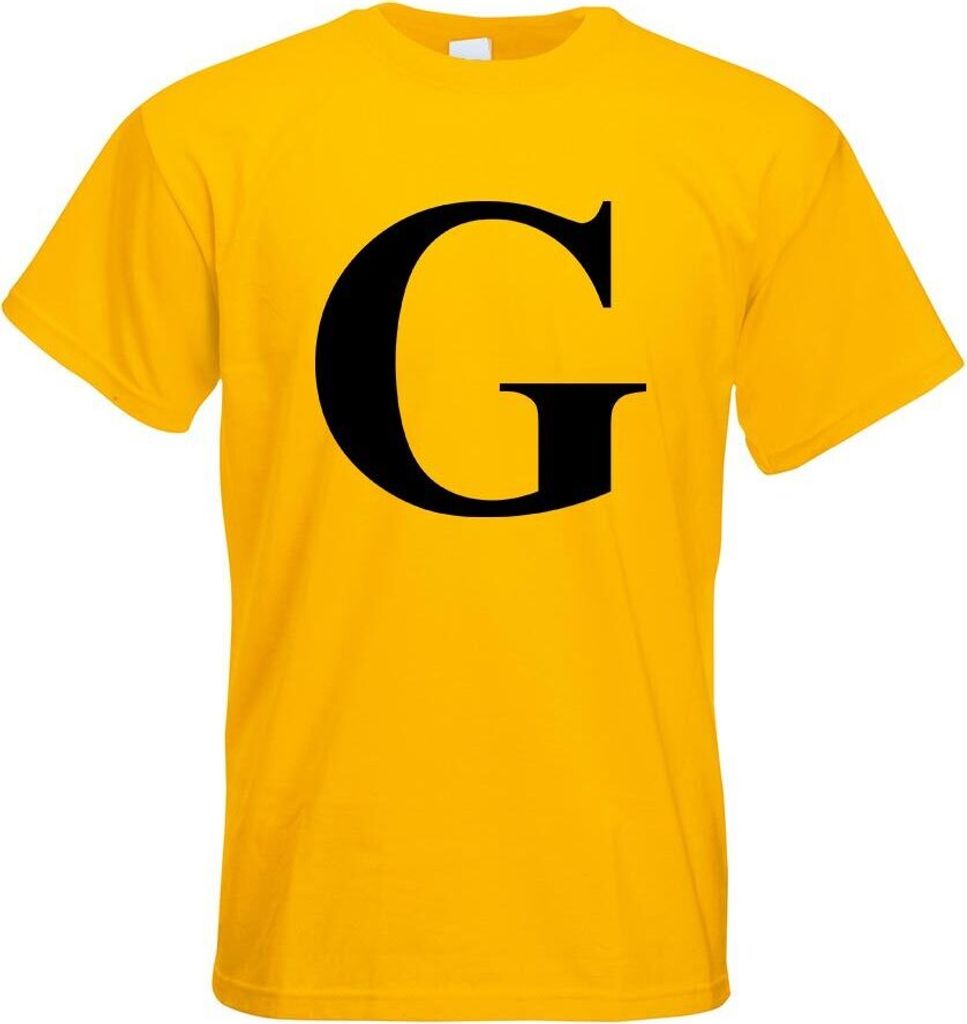 Kiwistar - T-Shirt - gelb - Buchstabe G - Alphabet Motiv Bedruckt Funshirt Design Print - mit Motiv Bedruckt - Funshirt Design - Sport - Freizeit -...