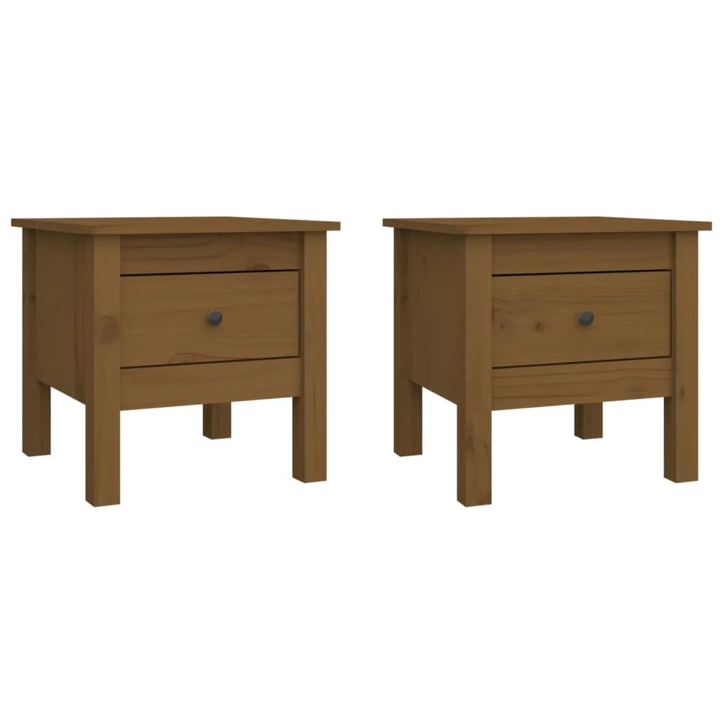 SYFAX™ Tavolini 2 pz Ambrati 40x40x39 cm Legno Massello di Pino