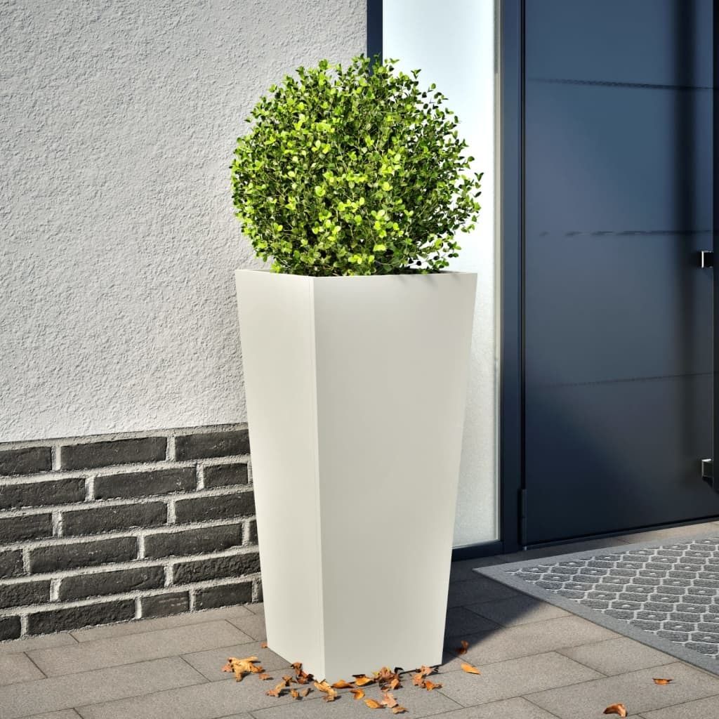 Maison Exclusive - Pflanzkübel Weiß 35x35x75 cm Stahl