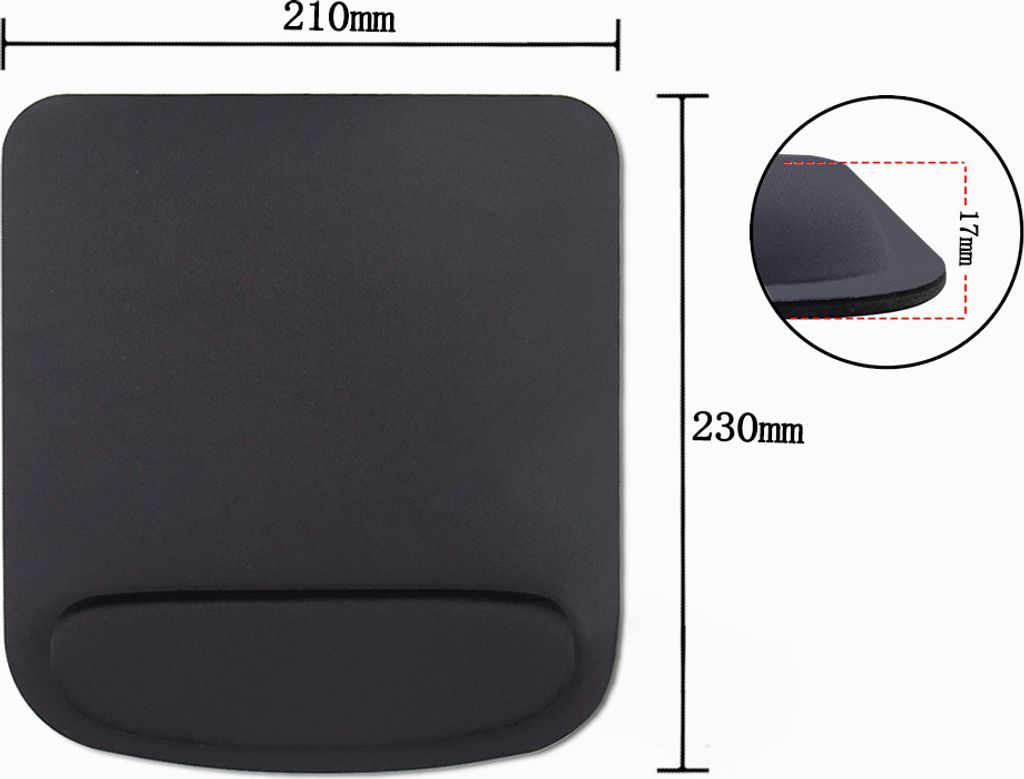 INF Ergonomisches Mauspad mit Handballenauflage Schwarz