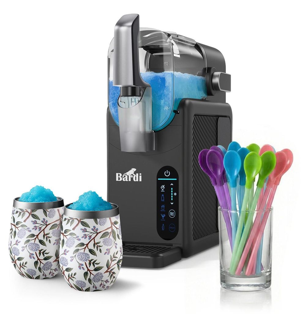 Bardi Slush-Maschine, grau mit weißem Blumenbecher-Set Produktbild 