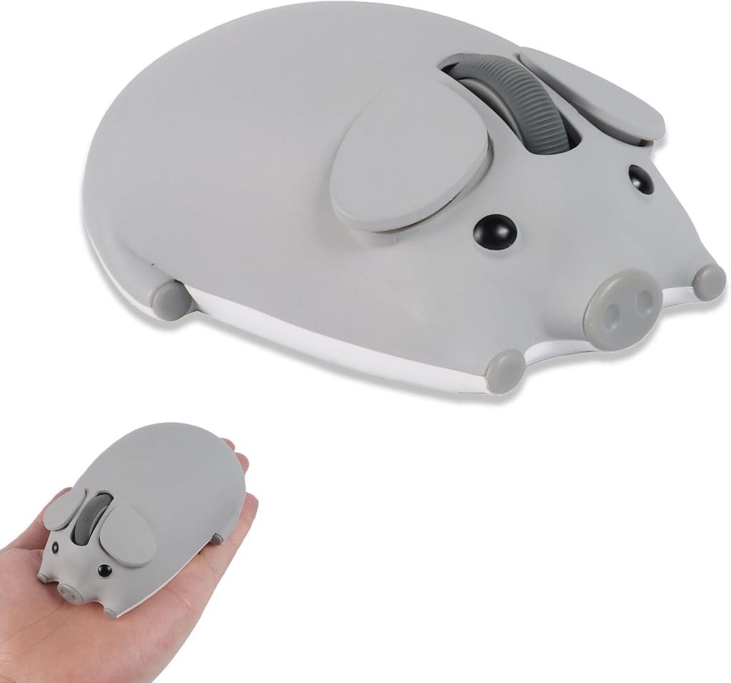 Kabellose Maus, Niedliche Schweinchenform, (2,4 GHz + Bluetooth)Tragbar Leicht 3-Tasten 1200 DPI Batteriebetrieben Geschenk für Kinder Jungen Mäd...