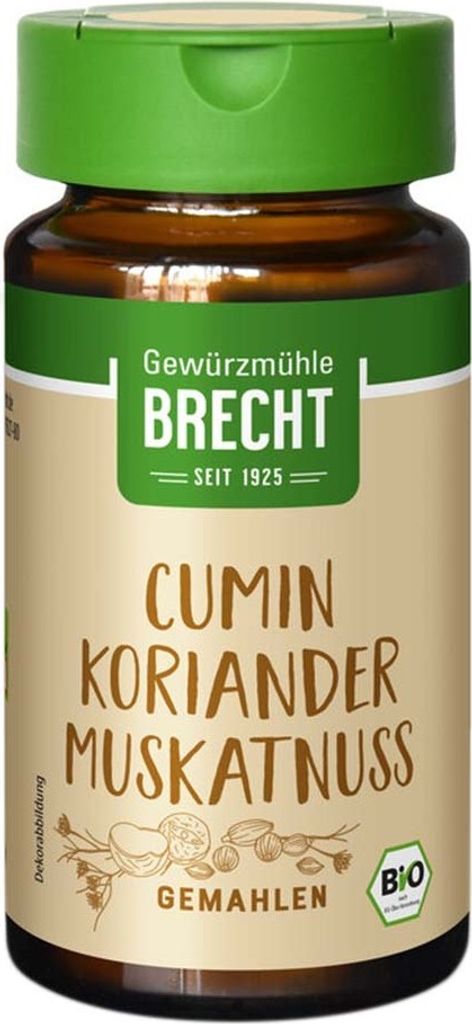 Brecht Gewürzmühle Cumin Koriander Muskatnuss Glas