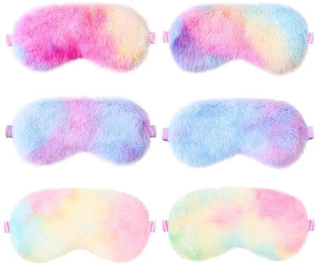 Lot de 6 sacs de couchage peluche pour enfant avec masques de sommeil