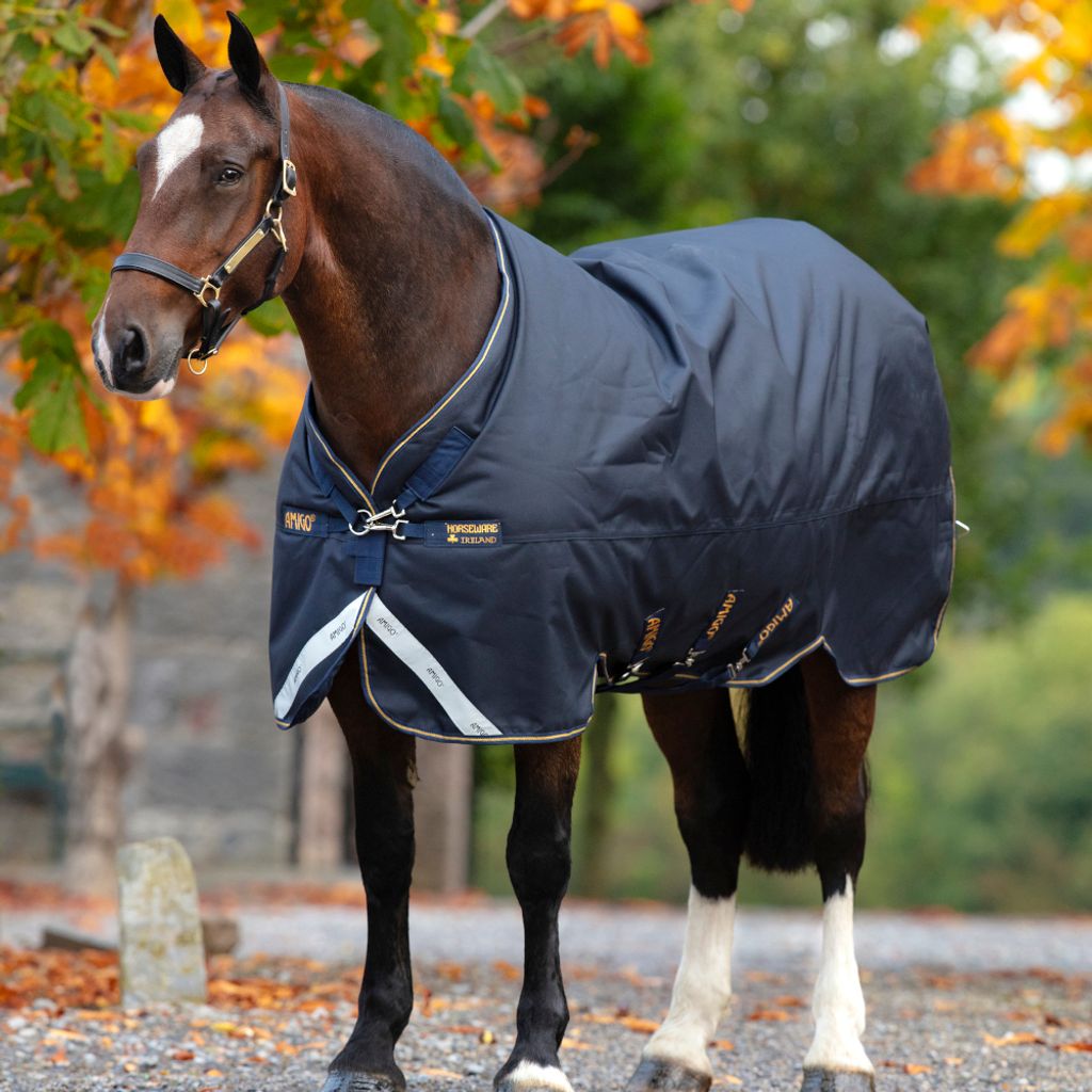 Horseware Amigo Bravo 12 XL Original Turnout Medium 250g - Navy/Navy & Gold, 125