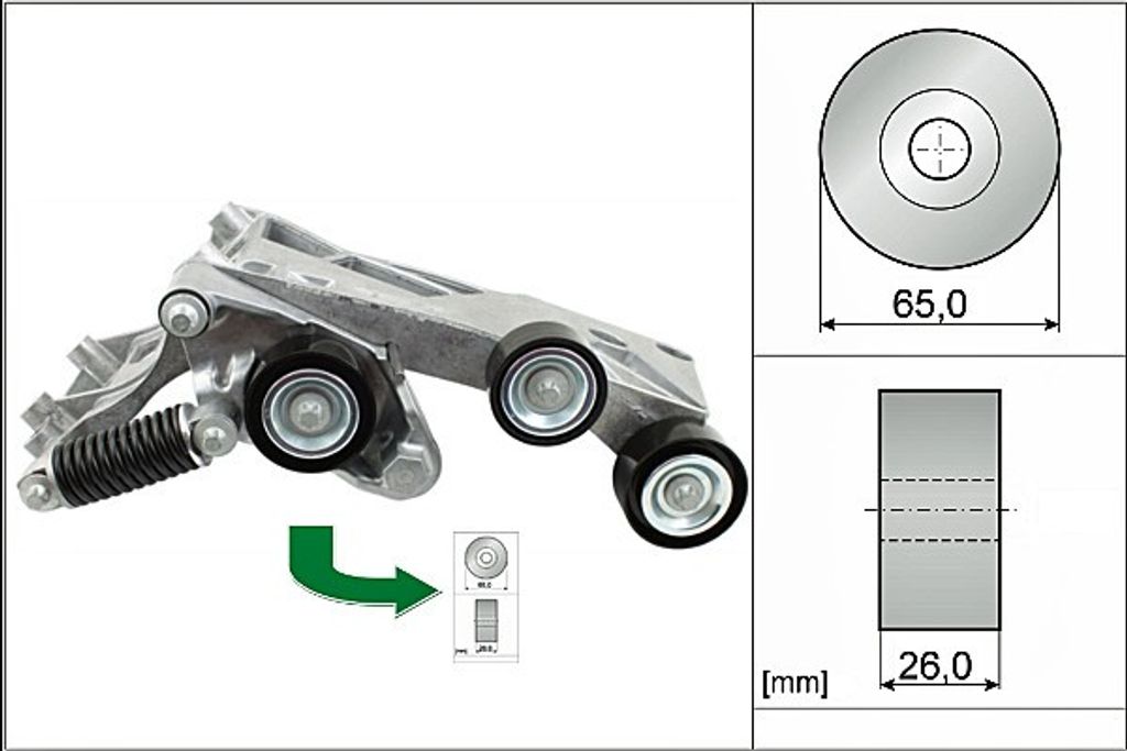INA 534 0446 10 Spannarm Keilrippenriemen Ø65mm passend für Produktbild 