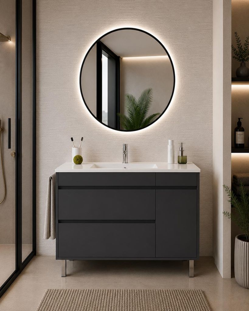 ORIGEN BATH CAPRERA Badmöbel mit Waschbecken 80x45 cm, Graphit